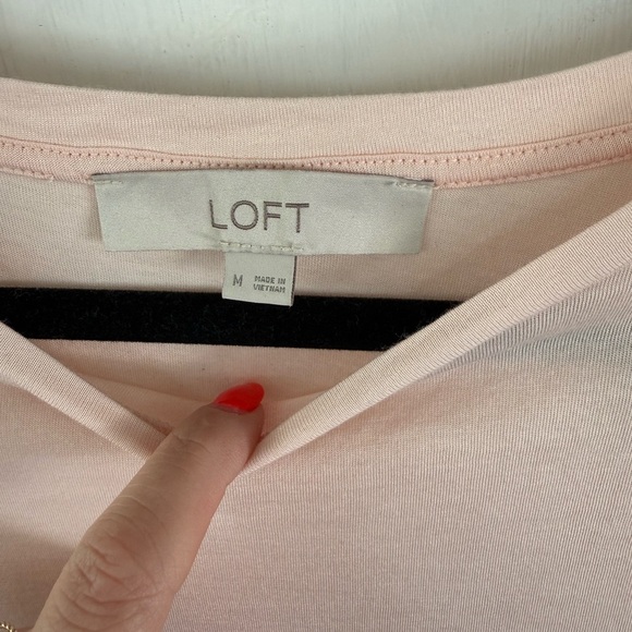 Loft Pink Sheer Sleeve Top - Picture 3 of 4